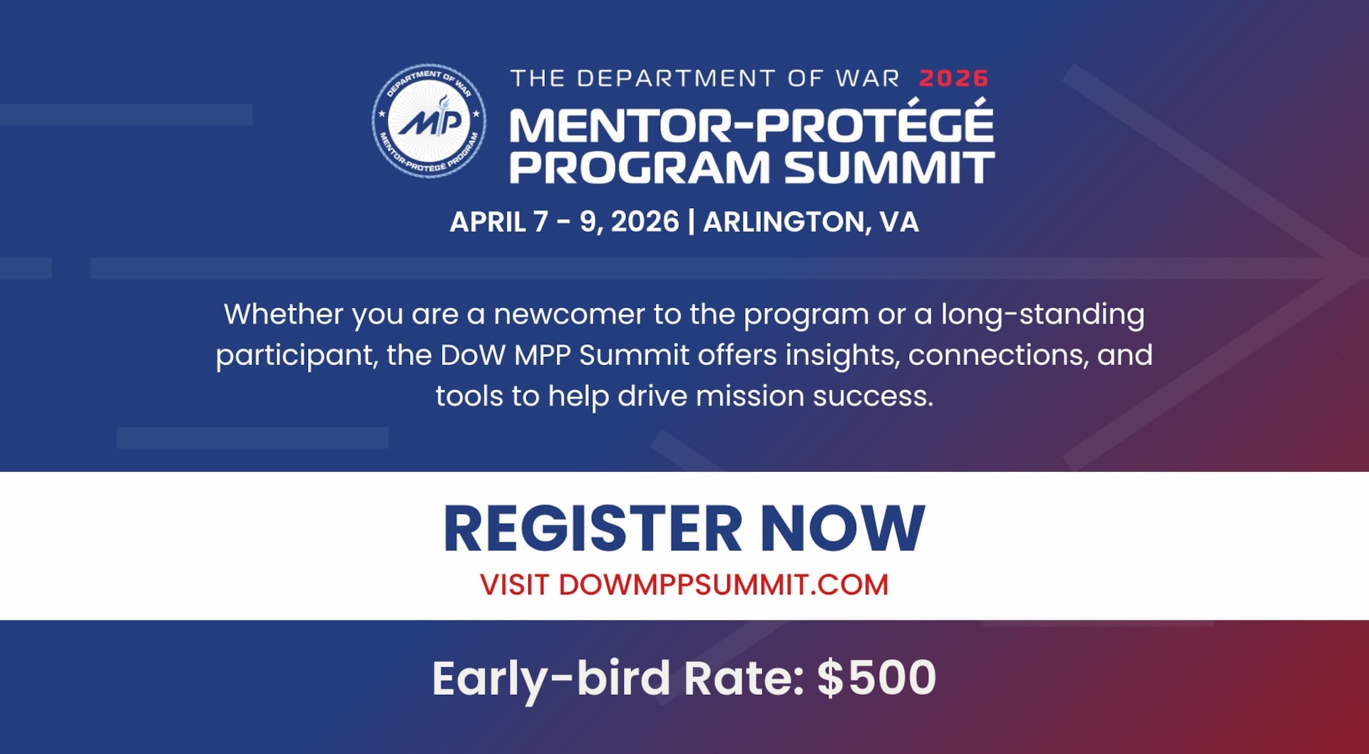 Registration is open for the 2026 DOW Mentor-Protege Program Summit.