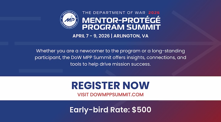 Registration is open for the 2026 DoW Mentor-Protege Program Summit.