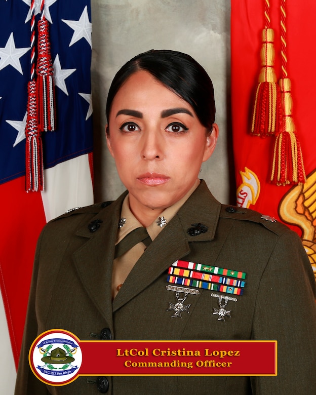 Commanding Officer, 3rd Recruit Training Battalion, Marine Corps Recruit Depot
Lieutenant Colonel Cristina Lopez