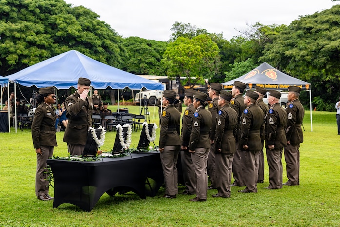 U.S. Army Pacific Soldiers and University of Hawai’i at Manoa (UHM) ROTC Cadets present seven former UHM ROTC Cadets with the Posthumous Commissioning, earned during their service during World War II, at Ke’ehi Lagoon Memorial State Park, Honolulu, Hi., Jan. 26, 2026.