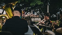 U.S. Army Soldiers with the 25th Infantry Division Band perform at a posthumous commissioning ceremony for seven former University of Hawai’i at Manoa ROTC Cadets at Ke’ehi Lagoon Memorial State Park, Honolulu, Hi., Jan. 26, 2026.