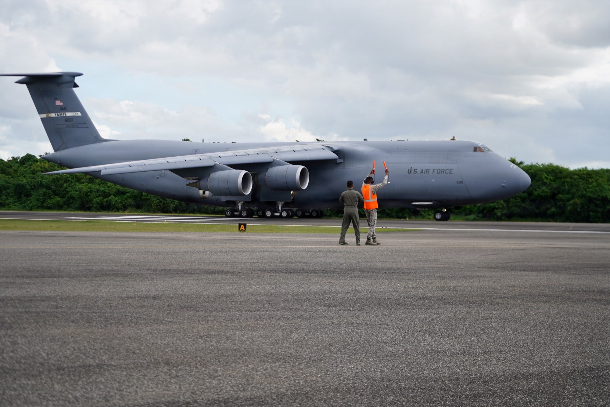 A Boeing KC-46 Pegasus sits on the flightline.