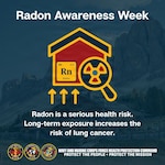 260120-O-NJ594-2433, January 20, 2026 -- Radon is a naturally occurring radioactive gas produced by the breakdown of uranium in soil and rock. Invisible, odorless, and tasteless, radon can enter buildings through cracks in foundations, walls, and floors, as well as through gaps around pipes and drains. Long-term exposure increases the risk of lung cancer. (Graphic Illustration by Desmond Martin)
