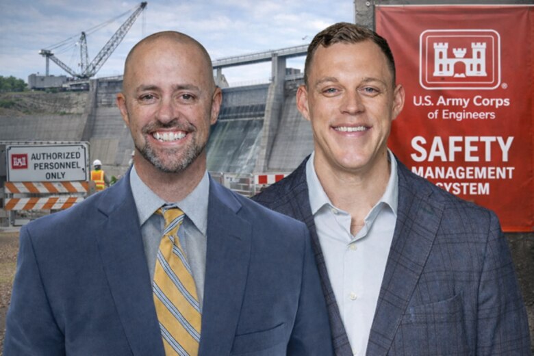 Two men standing in front of a construction project