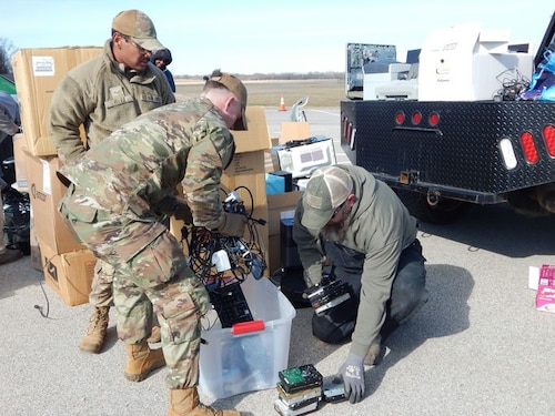 Recycling event at Scott AFB.