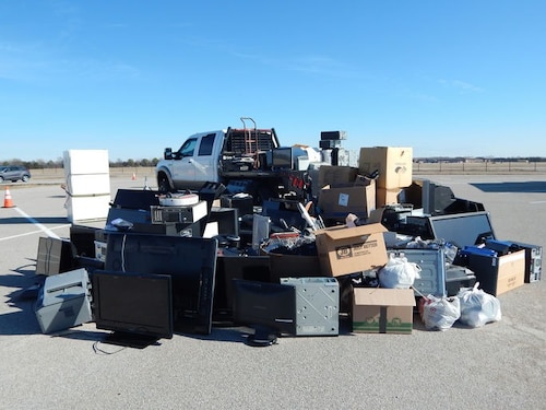 Recycling event at Scott AFB.