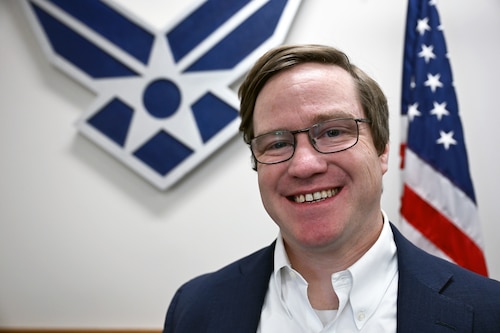 HANSCOM AIR FORCE BASE, Mass. (Nov. 11, 2025) – 
Mark Daniel poses for a photo here, Nov. 11, 2025. Daniel assumed the role as the senior advisor for the Department of the Air Force’s Portfolio Acquisition Executive for Command, Control, Communications and Battle Management’s Maritime Mission Integration Team in November 2025. He has been a member of PAE C3BM since 2021, initially serving as the Air MIT lead under its Architecture and System Engineering division. (Official Air Force Photo by Richard Blumenstein)