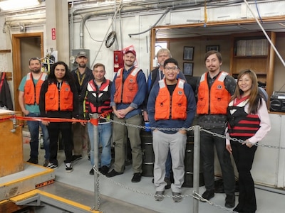 Students from Washington State University Bremerton visited Naval Undersea Warfare Center Division, Keyport to conduct testing at the Transducer Automated Test Facility for a Naval Engineering Education Consortium-backed senior design capstone project, May 3, 2024. (Courtesy Photo.)