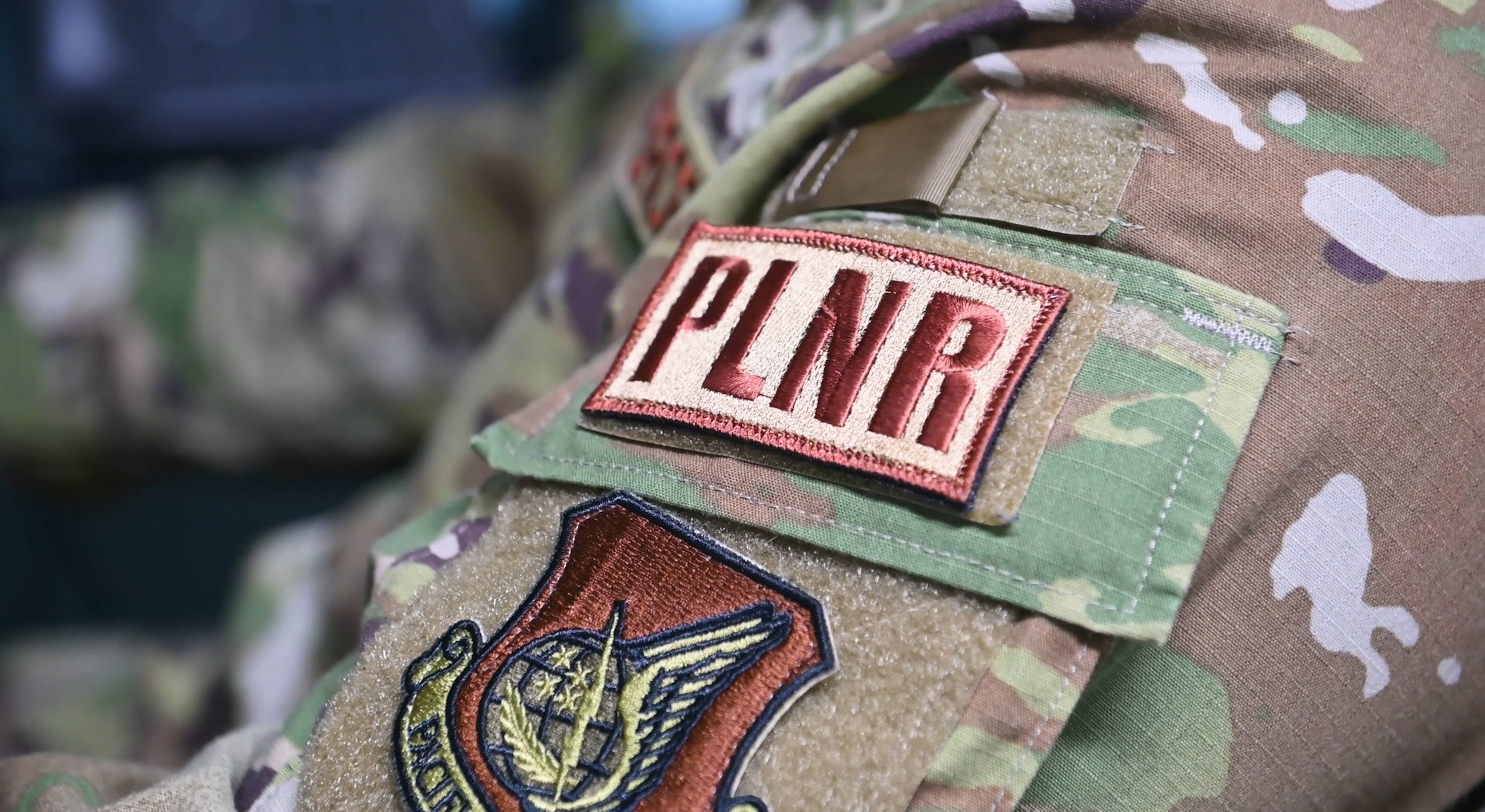 U.S. Air Force Tech. Sgt. Austin Sahagun, 35th Logistic Readiness Squadron (LRS) plans and integrations section chief, and Staff Sgt. Jaylun Brown, 35th LRS war reserve material noncommissioned officer, explains the duties and operations of the plans and integration office (PIO).
