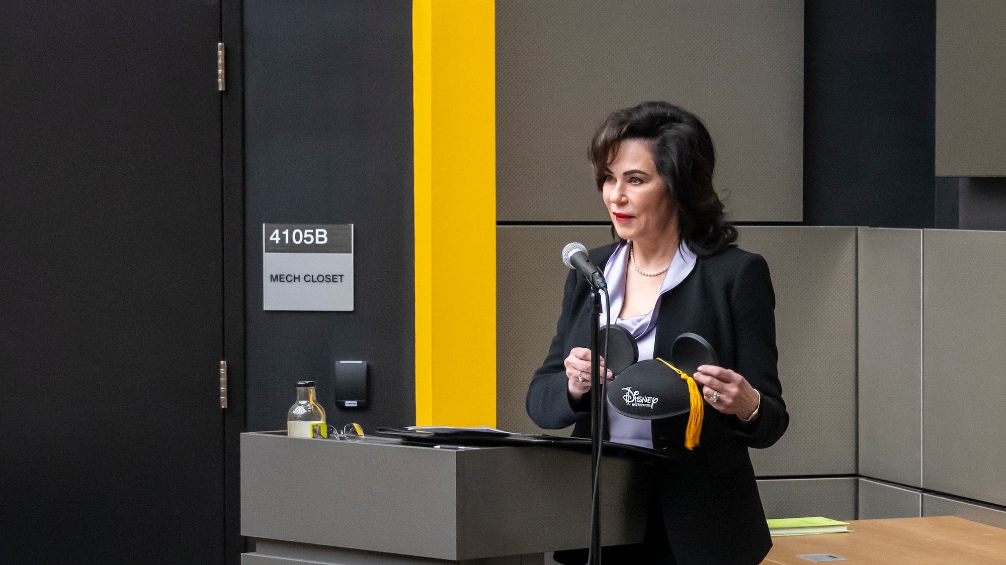 Michelle Busbee delivers her keynote speech during the 2025 Civilian Career Development Program graduation