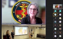 260123-N-MS174-1002 (Jan. 23, 2026) FALLS CHURCH, Va.  Stephanie Wright, director, Civilian Human Resources and deputy director, Civilian Corps at the U.S. Navy Bureau of Medicine and Surgery, speaks during a town hall at Defense Health Headquarters, Jan. 23. With a community of more than 2,000 civilian employees in over 119 different occupations across the globe, the Navy Medicine Civilian Corps play a critical and foundational role in helping the Department of the Navy meet its mission and support our warfighters. (U.S. Navy screenshot by Bobbie A. Camp)