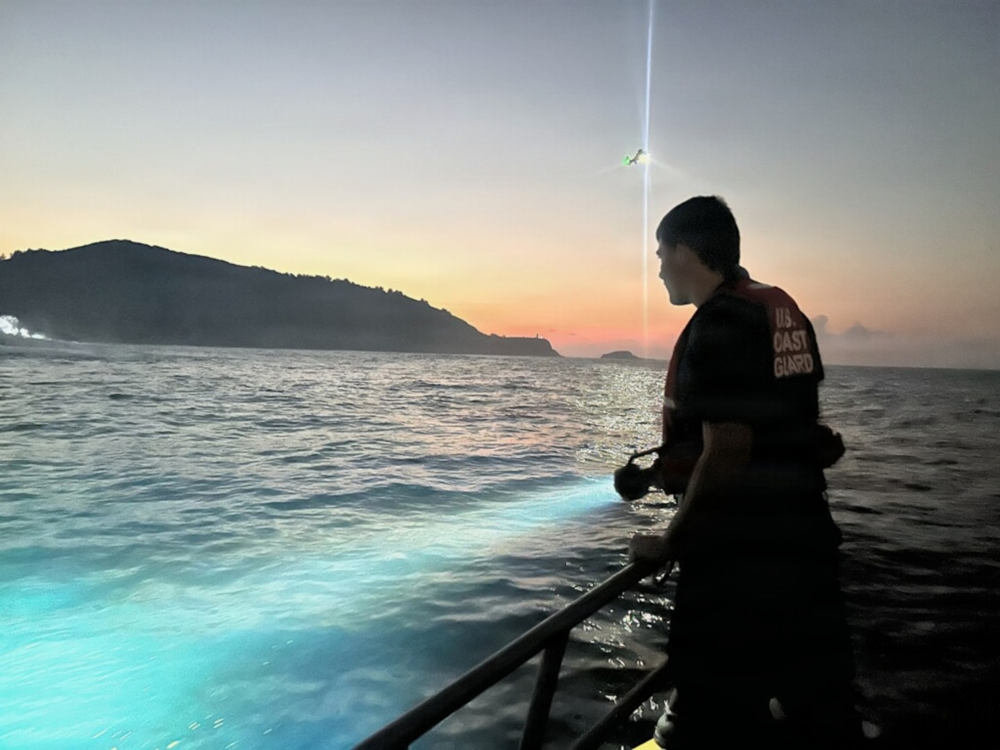 Coast Guard and agency partners are searching for a man in the water who was last seen fishing on near Kilauea, Hawaii. (U.S. Coast Guard photo, courtesy Station Kauai)