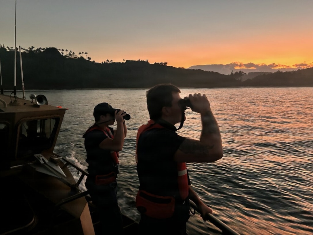 Coast Guard and agency partners are searching for a man in the water who was last seen fishing on near Kilauea, Hawaii. (U.S. Coast Guard photo, courtesy Station Kauai)