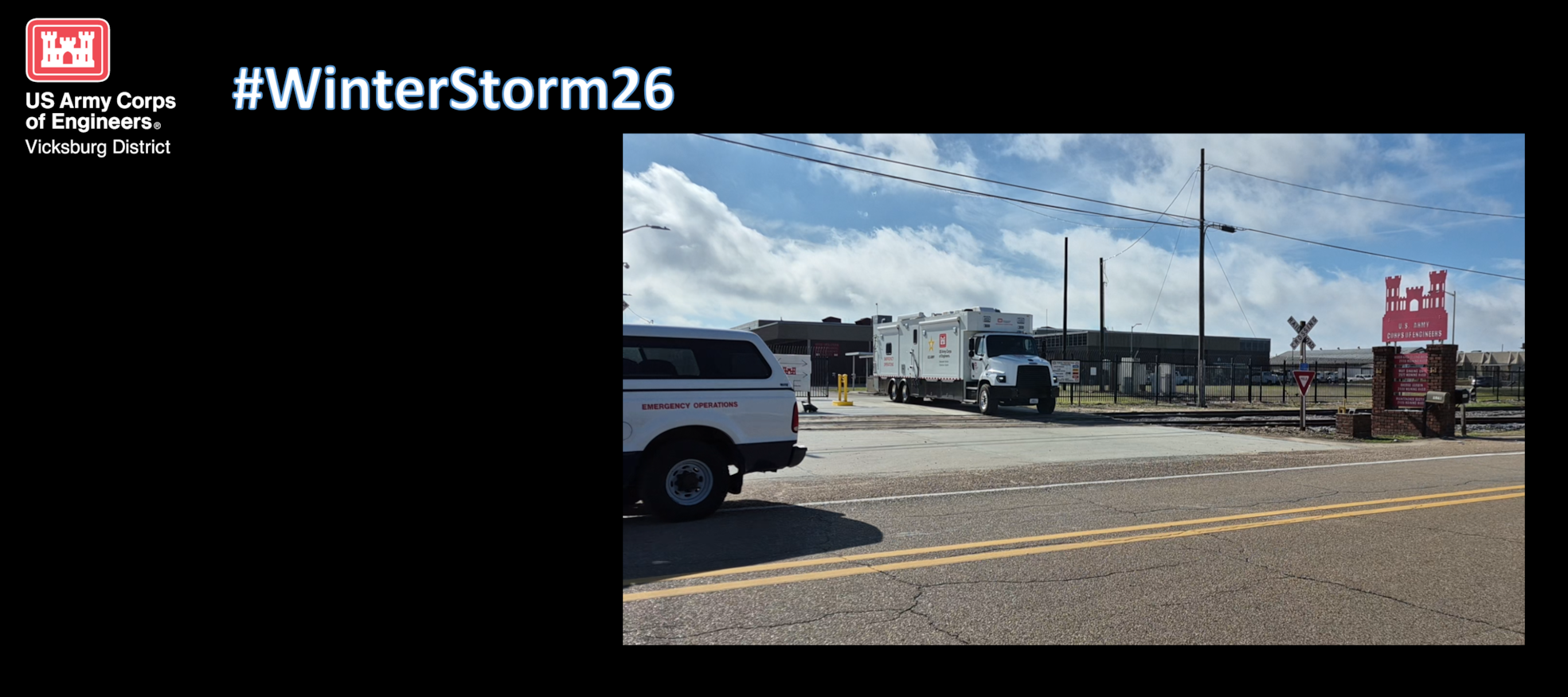 The Deployable Tactical Operations System (DTOS) departed Vicksburg about an hour ago, headed to Camp McCain to link up with the Temporary Power Restoration Team. DTOS provides self-sustaining, on-site mobile command and communications support during crisis response operations. USACE personnel are supporting MEMA in ongoing temporary power restoration efforts for Mississippians impacted by the storm. Grateful for our dedicated MVK team serving the mission.