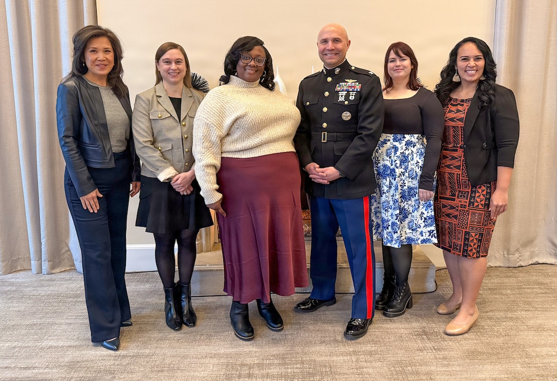 Col. Anton Semelroth, Director of Marketing and Communication, Marine Corps Recruiting Command and Danielle Crankfield (center left), the 2026 American School Counselor Association’s School Counselor of the Year from Crofton High School in Gambrills, Md., pose for a picture with the ASCA’s 2026 SCOY finalists Jan 29, 2026, in Washington.  



(from left) Lydia Thu Kim Larimore, Neabsco Elementary School, Woodbridge, Va.; Annie Goldberg, ACSC, Broadview Middle School, Burlington, N.C.; Summer Royale Whittington, Ernest Gallet Elementary School, Youngsville, La.; and  Leka Anitema, Maui High School, Kahului, Hawaii.