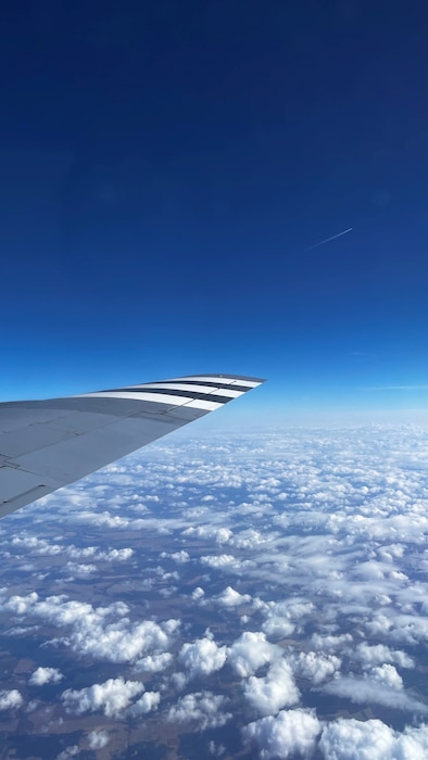 The Wing of a plane while flying