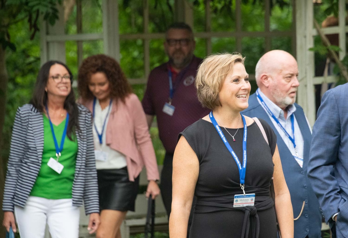 Maxwell AFB, Ala. –  "During the visit, members of the (NSF) National Security Forum gathered together at the garden party to meet and build new relationships." (U. S. Air Force photo by Darius Hutton)