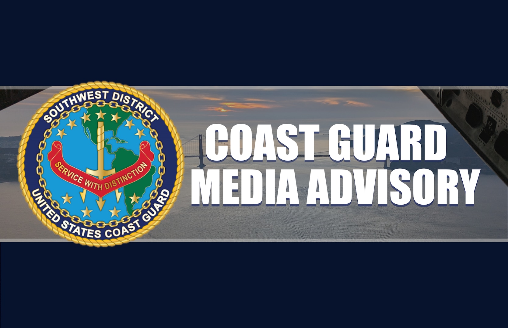 Coast Guard Southwest District graphic for news release. (U.S. Coast Guard graphic by Petty Officer 3rd Class Kenneth Wiese)
