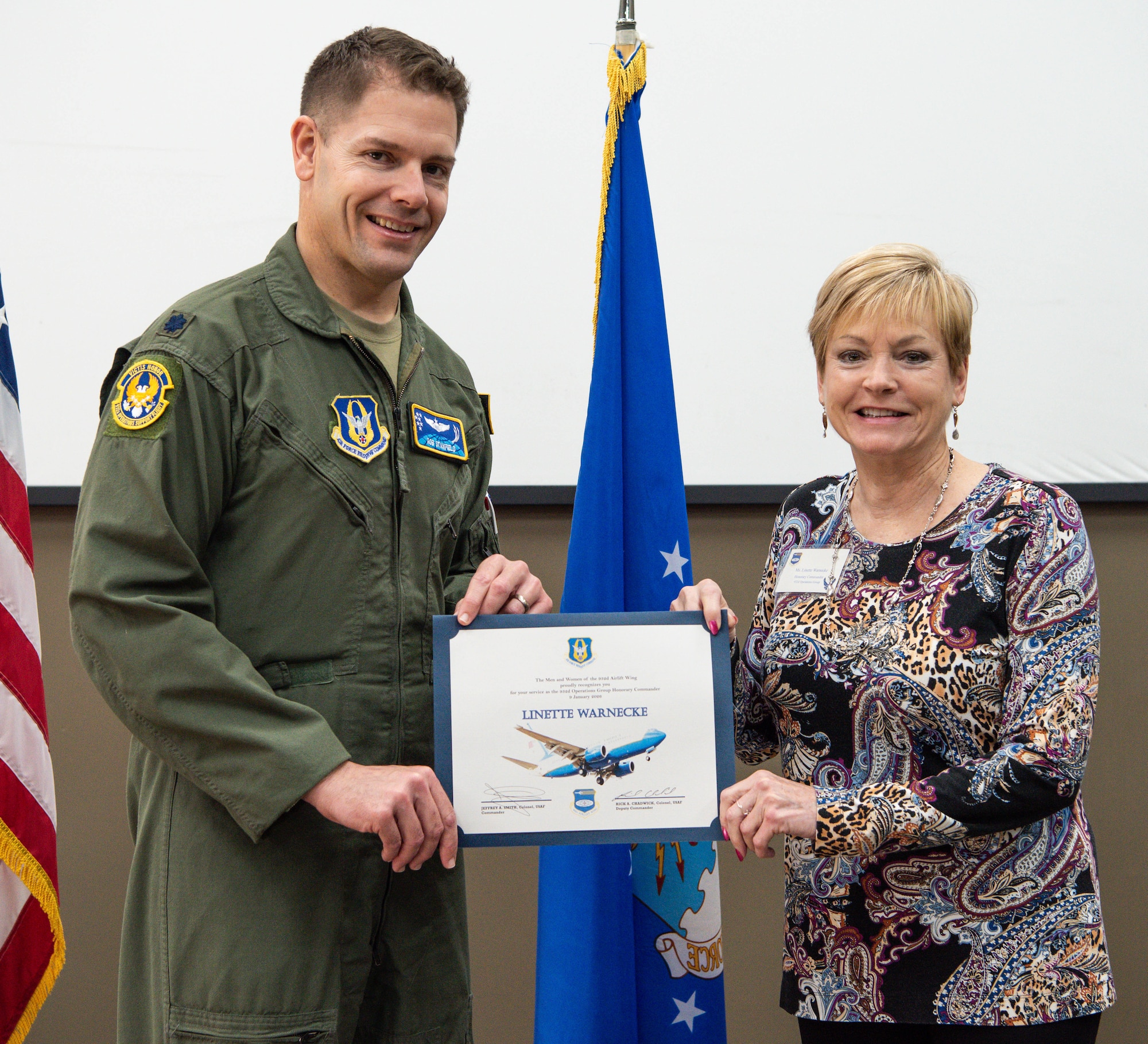 During their two-year tenure, honorary commanders served as a liaison between service members and the public to increase communication and collaboration between the military and the local community, giving Citizen Airmen and surrounding townships a greater appreciation of one another.