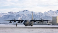 C-130 sitting on flightline