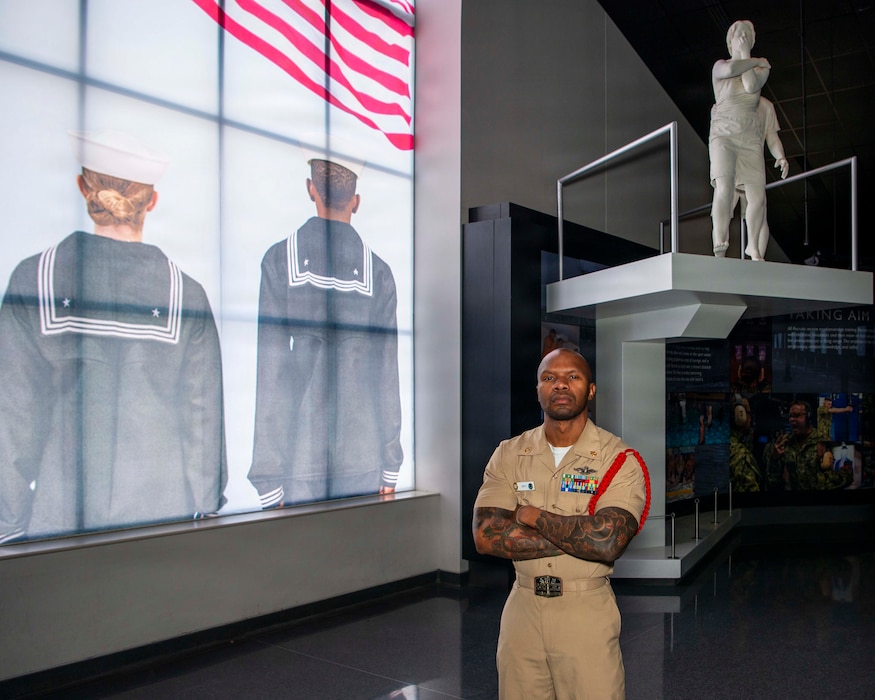 GREAT LAKES, Ill. (Jan 14, 2026) - Chief Hospital Corpsman Lee Smith, a Recruit Division Commander assigned to Recruit Training Command (RTC), poses for a photo onboard RTC. More than 40,000 recruits train annually at the Navy's only boot camp. (U.S. Navy photo by Chief Mass Communication Specialist Will Gaskill
