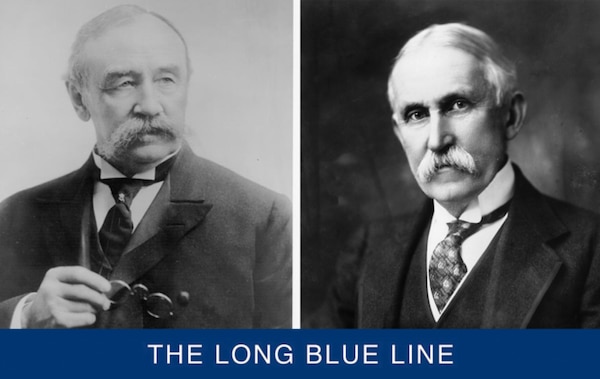 Right: Photograph of U.S. Life-Saving Service head, Sumner Kimball, late in his career. (U.S. Coast Guard) Left: Official photograph of Treasury Secretary Franklin MacVeagh during his term in office. (Library of Congress)