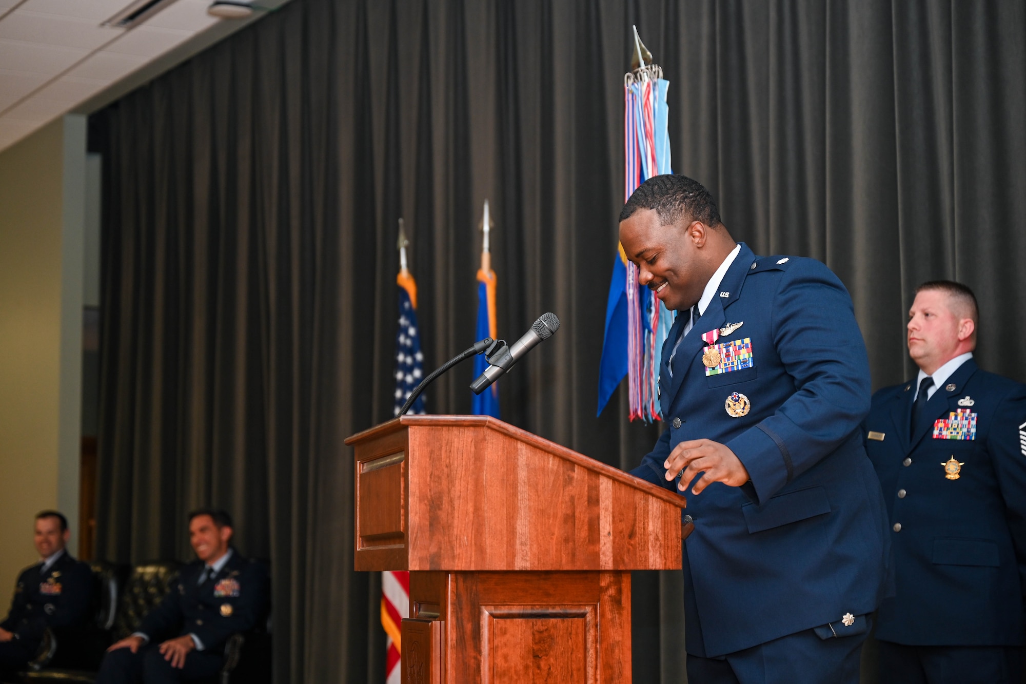 A man gives a speech.