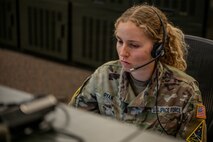 U.S. Space Force 2nd Lt. Abigail Ryan, 2nd Range Operations Squadron range operations commander, monitors range data in preparation for the launch of a SpaceX Falcon 9 rocket, carrying the Starlink 17-19 mission, from Space Launch Complex 4 East (SLC-4E) at Vandenberg Space Force Base, Calif., Jan. 29, 2026.