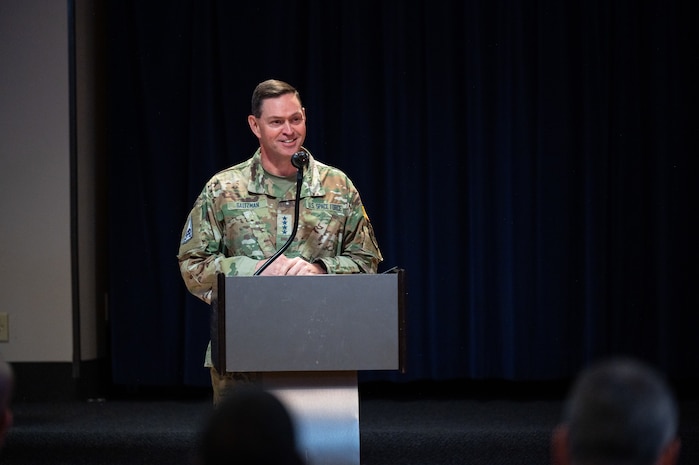 Chief of Space Operations Gen. B. Chance Saltzman provides opening remarks during the SPACEFOR-NORTH activation ceremony at Peterson SFB, Colo., Jan 30, 2026. U.S. Space Forces Northern, serves as the Space Force service component to U.S. Northern Command. (U.S. Space Force photo by John Ayre)