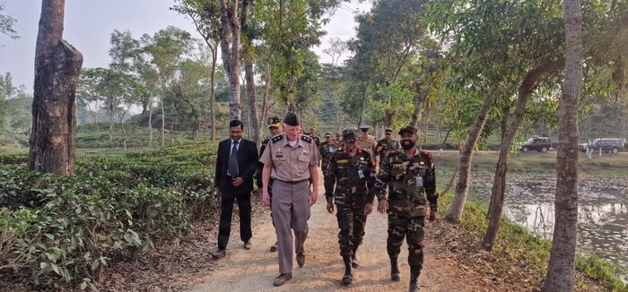 U.S. Army Maj. Gen. E. Darrin Cox, 18th Theater Medical Command commander, tours the Jalalabad Cantonment and Combined Military Hospital with Bangladeshi military officials and U.S. Embassy Dhaka officials in Sylhet, Bangladesh, Jan. 21, 2026.