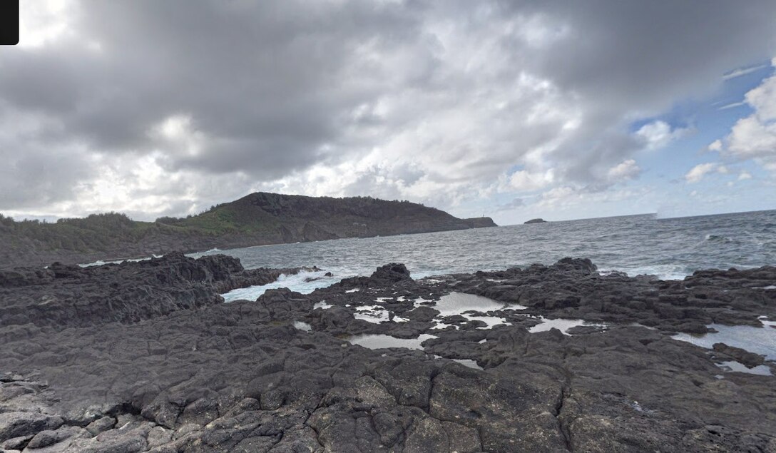 Pictured is the north point of Kahili Beach where a 19-year-old man was swept into the water while fishing Jan. 28, 2026. Coast Guard and partner agencies are searching for Matthew Kai’mana Packard-Asai in the waters off the north shore of Kauai. (U.S. Coast Guard photo, courtesy Station Kauai)