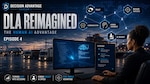 A graphic shows a woman at a computer with the words "DLA Reimagined" in the background.