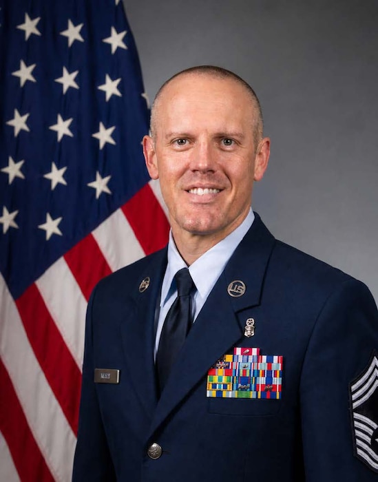U.S. Air Force Chief Master Sgt, Jeremy J. Keely, Columbus Medical Group senior enlisted leader, official portrait.