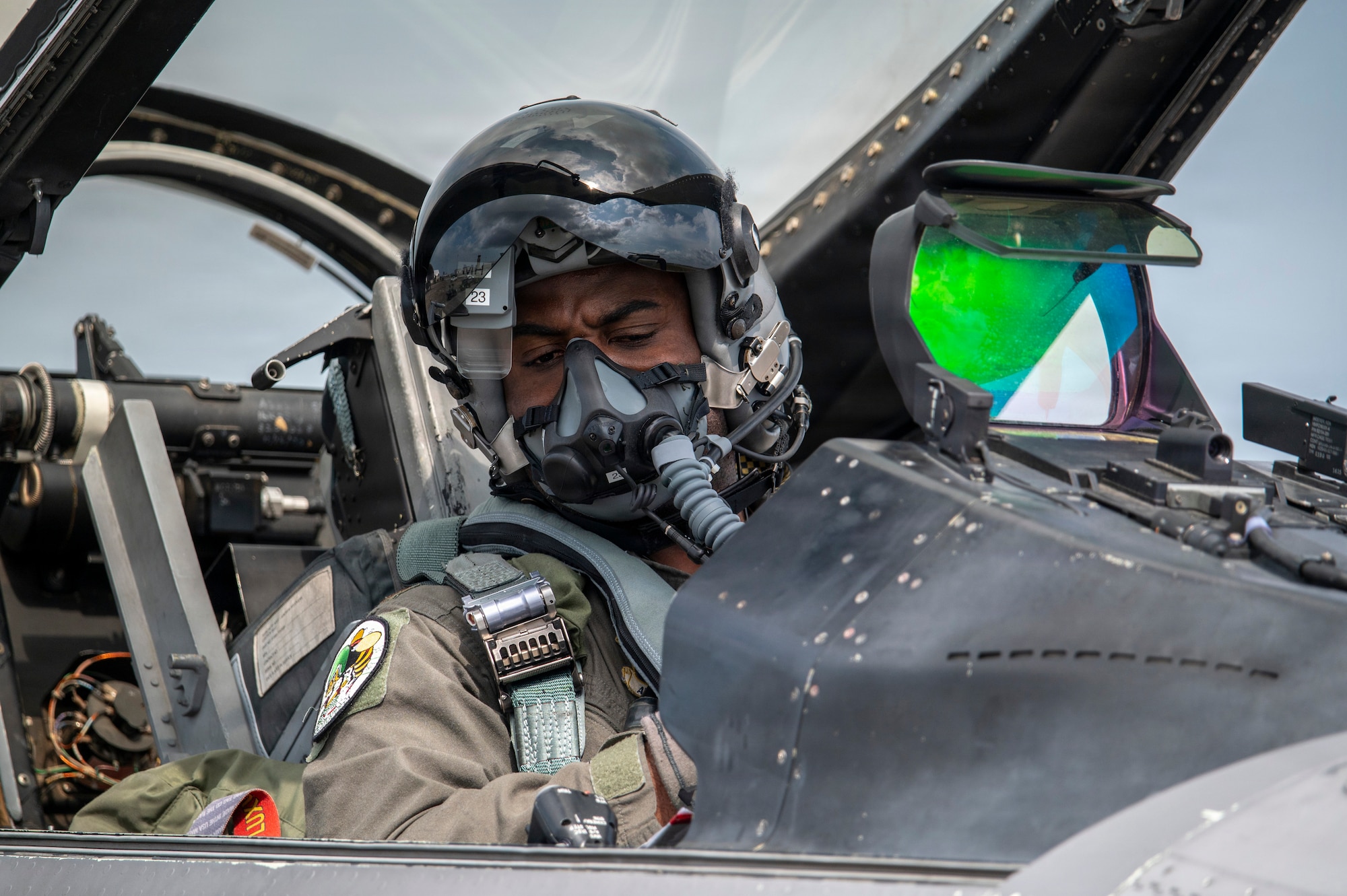 fighter pilot in a fighter jet