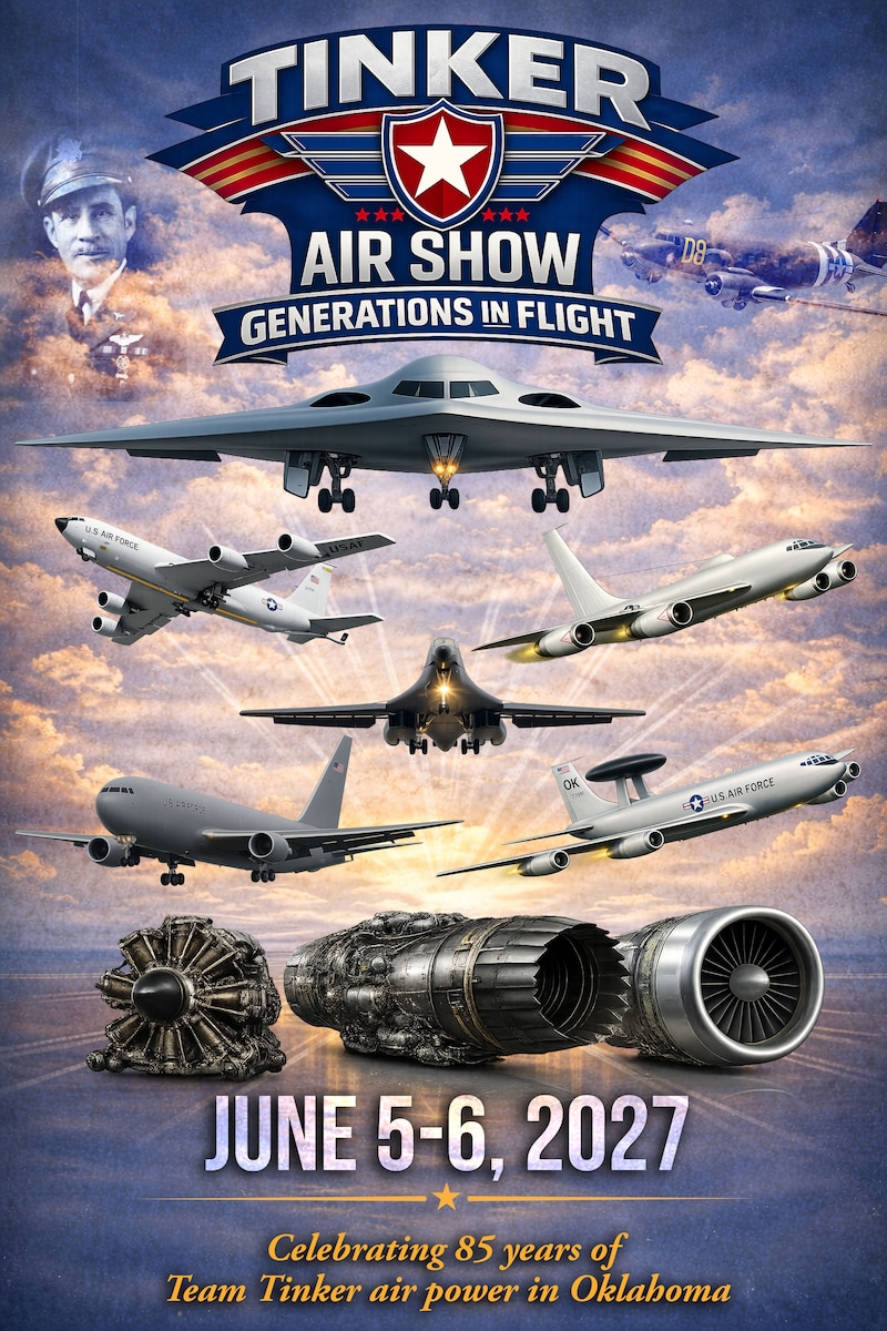Graphic for Tinker Air Show June 5-6, 2027.