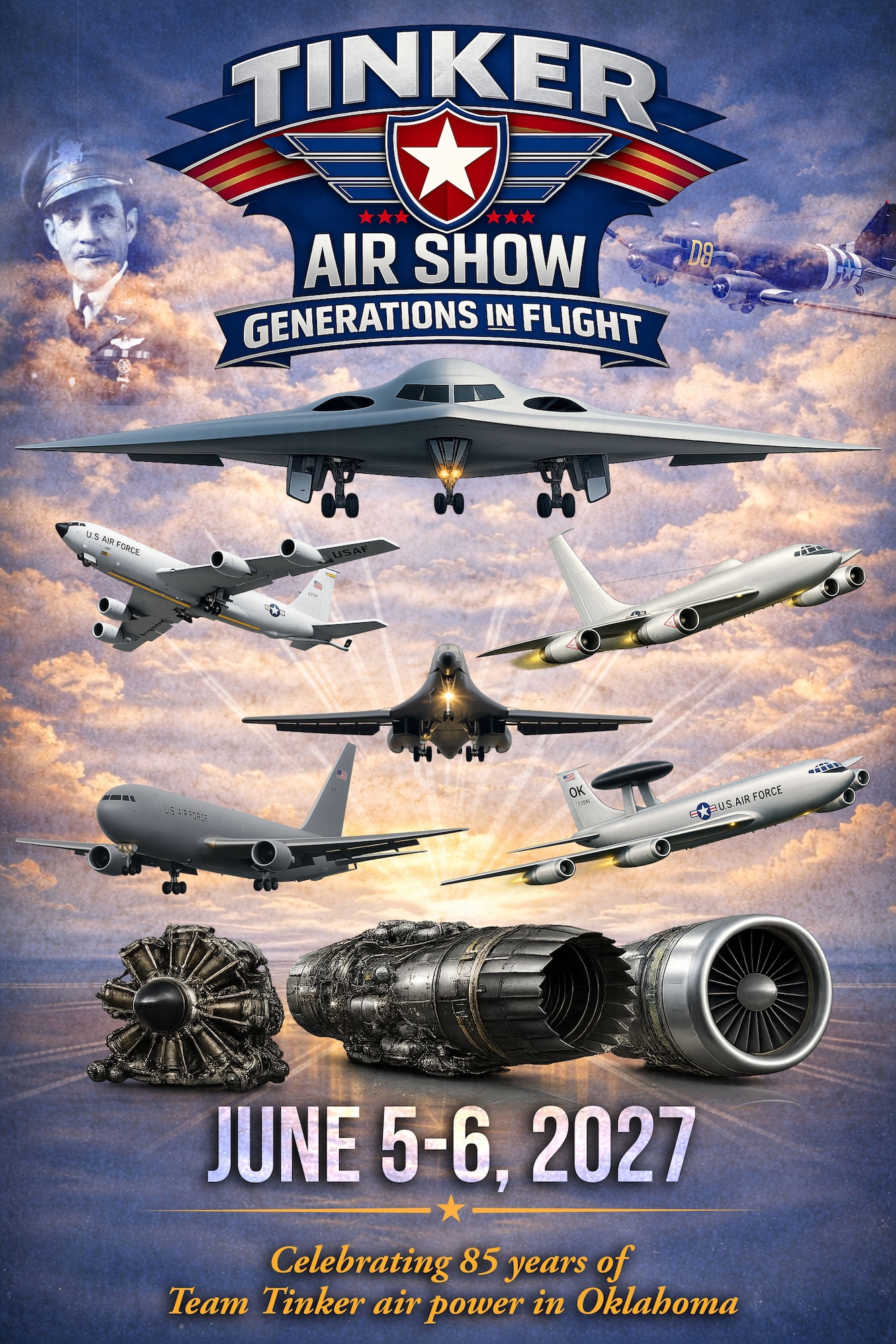 Graphic for Tinker Air Show June 5-6, 2027.