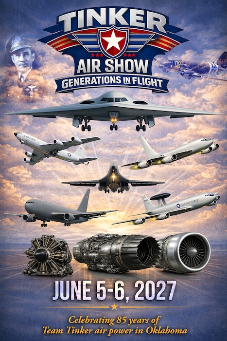 Graphic for Tinker Air Show June 5-6, 2027.