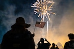 Attendees watch a fireworks display during Thunder Over Evans at Evans Towne Center Park in Evans, Georgia, May 16, 2026. Thunder Over Evans was held in celebration of Armed Forces Day and featured live entertainment, military engagement opportunities, fireworks and tributes honoring past, present and future service members.
(U.S. Army photo by Staff Sgt. Xavier Legarreta)