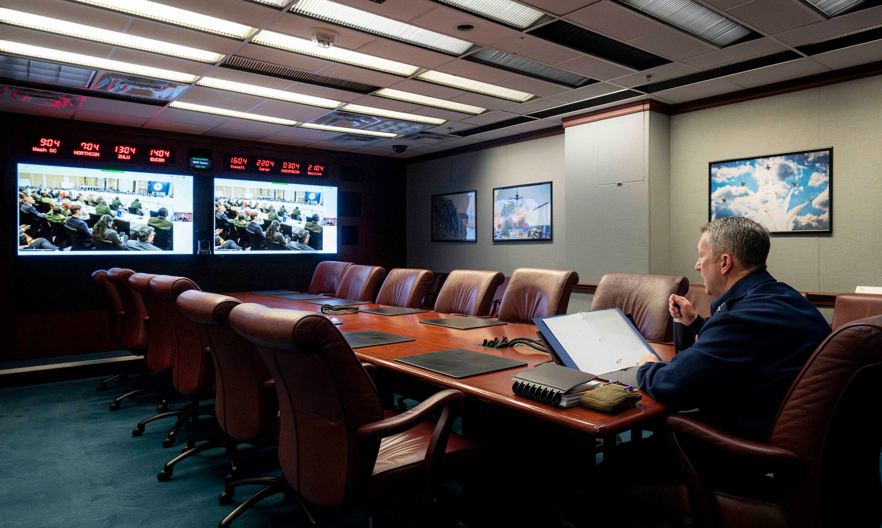 Chairman of the Joint Chiefs of Staff Gen. Dan Caine provides remarks during the 2026 African Chiefs of Defense Conference virtually from the Pentagon in Arlington, Virginia, July 1, 2026. (DoW Photo by Benjamin Applebaum)