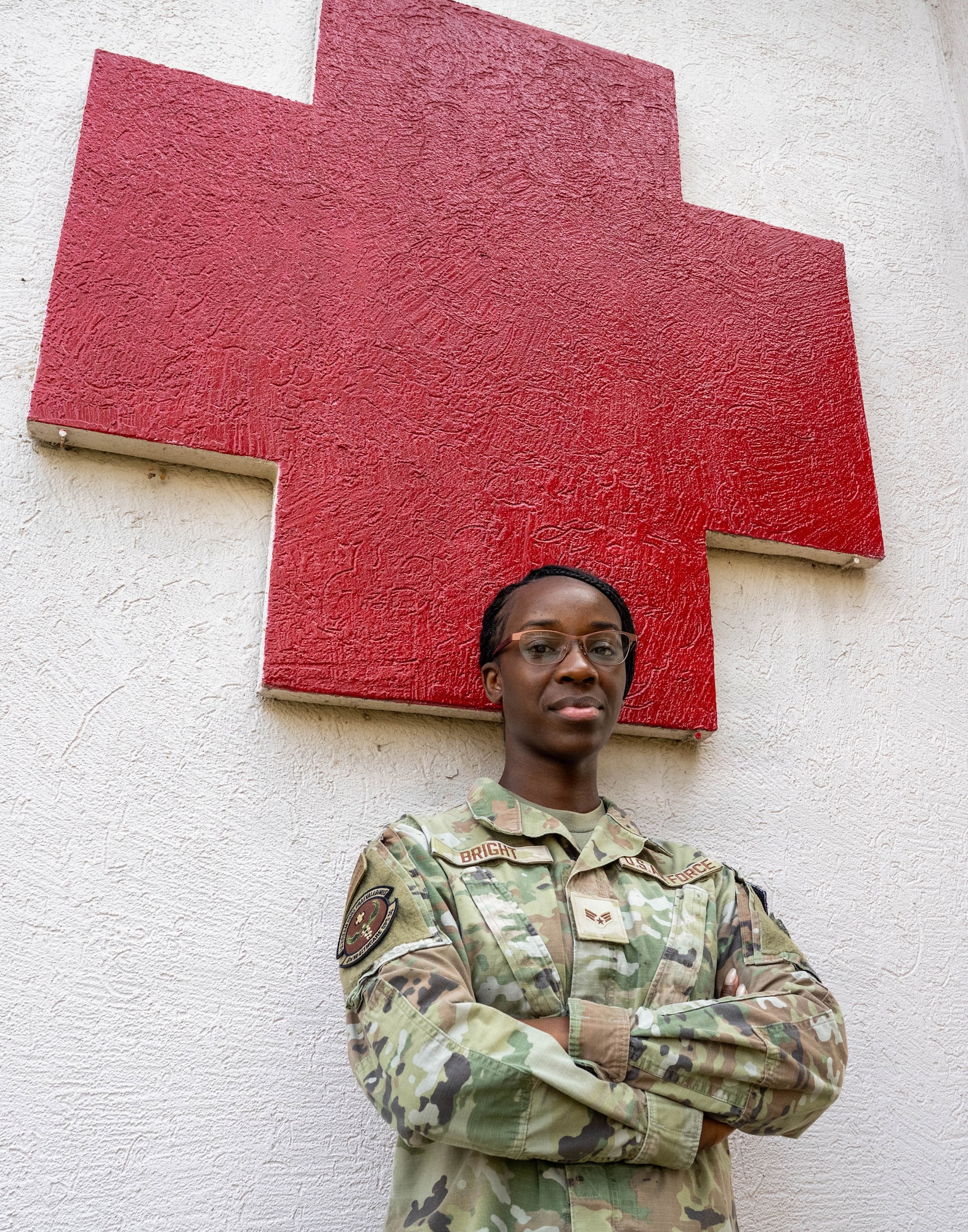 Airman poses for photo.