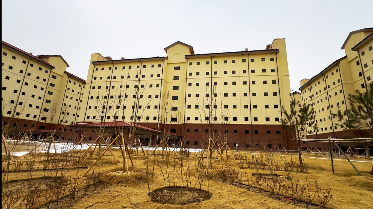 Photo of new barracks at Camp Humphreys.