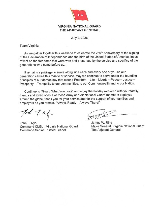 2026 TAG Independence Day Message
