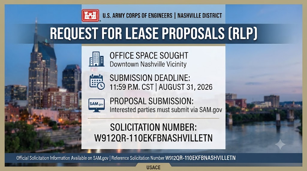 Corps of Engineers seeks office lease proposals in Nashville area