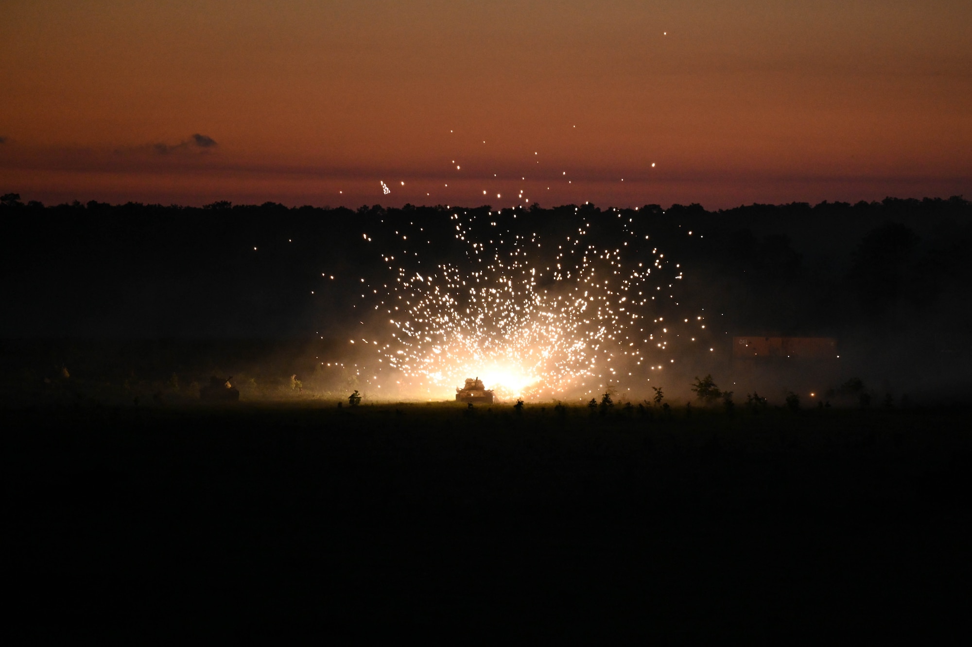 An AC-130J Ghostrider assigned to the 1st Special Operations Wing strikes a training target during Emerald Warrior Spiral on Eglin Range, June 11, 2026.