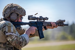 U.S. Air Force Airmen assigned to the 14th Air Support Operations Squadron participate in advanced engagement training at Fort Bragg, North Carolina, April 15, 2026