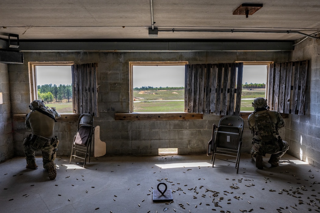 U.S. Air Force Airmen assigned to the 14th Air Support Operations Squadron participate in advanced engagement training at Fort Bragg, North Carolina, April 15, 2026