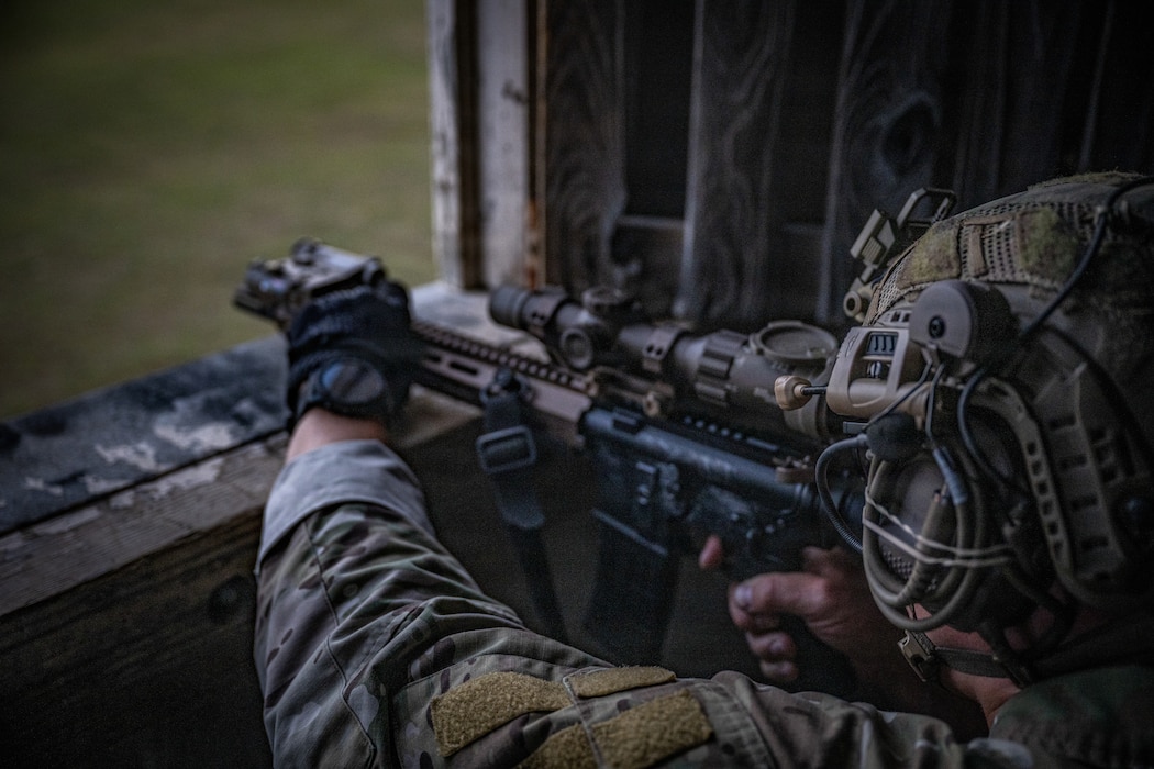 U.S. Air Force Airmen assigned to the 14th Air Support Operations Squadron participate in advanced engagement training at Fort Bragg, North Carolina, April 15, 2026