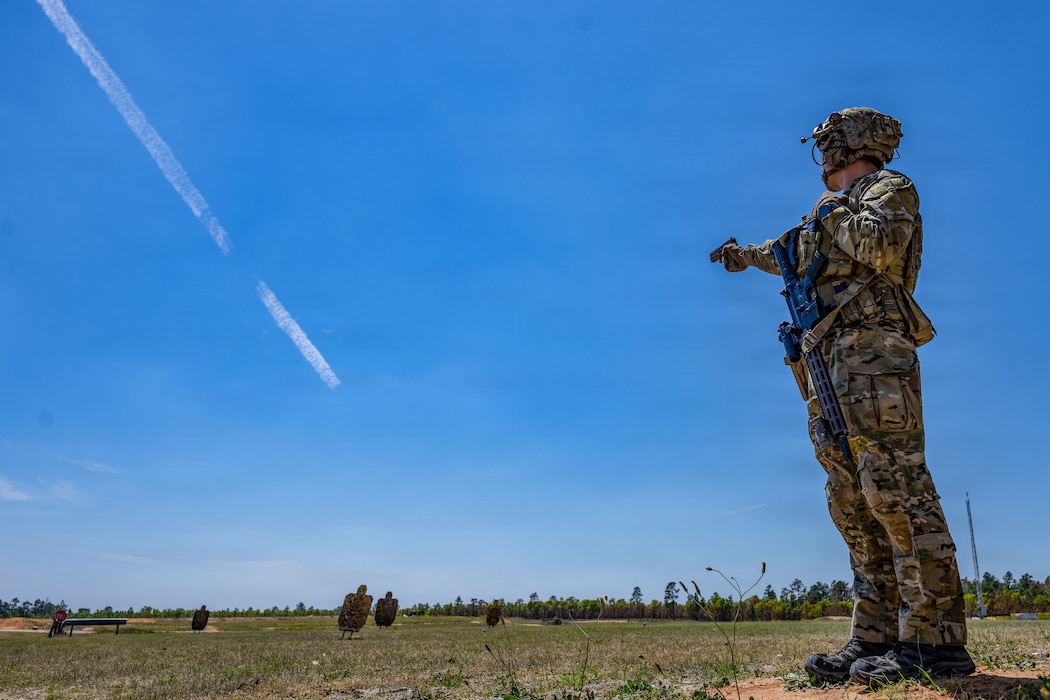 U.S. Air Force Airmen assigned to the 14th Air Support Operations Squadron participate in advanced engagement training at Fort Bragg, North Carolina, April 15, 2026