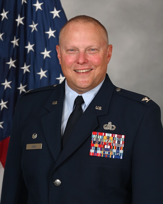 Official photo of Col. Jason S. Long, 14th Mission Support Group commander, Columbus Air Force Base, MS.
