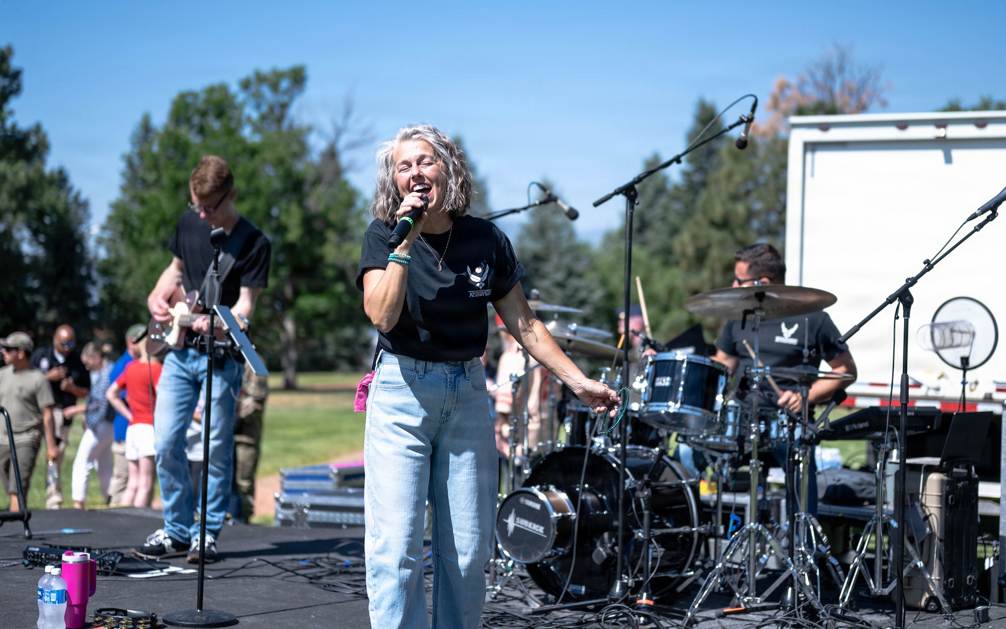 The U.S. Air Force Academy Band performs during the Freedom 250 Independence Day Celebration at Peterson Space Force Base, July 2, 2026.